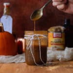 A jar of pumpkin spice syrup