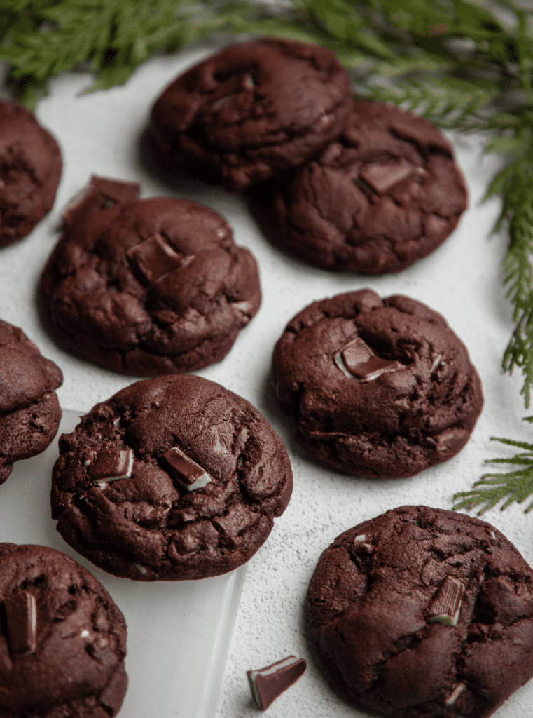 chocolate cookies with Andes mints